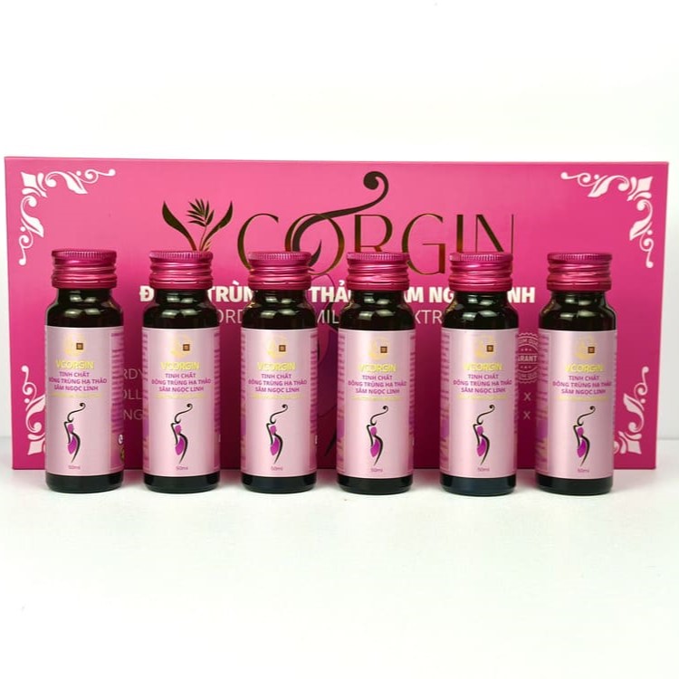 Tinh Chất Đông Trùng Hạ Thảo, Sâm Ngọc Linh - VCORGIN (Hộp 6 Lọ)