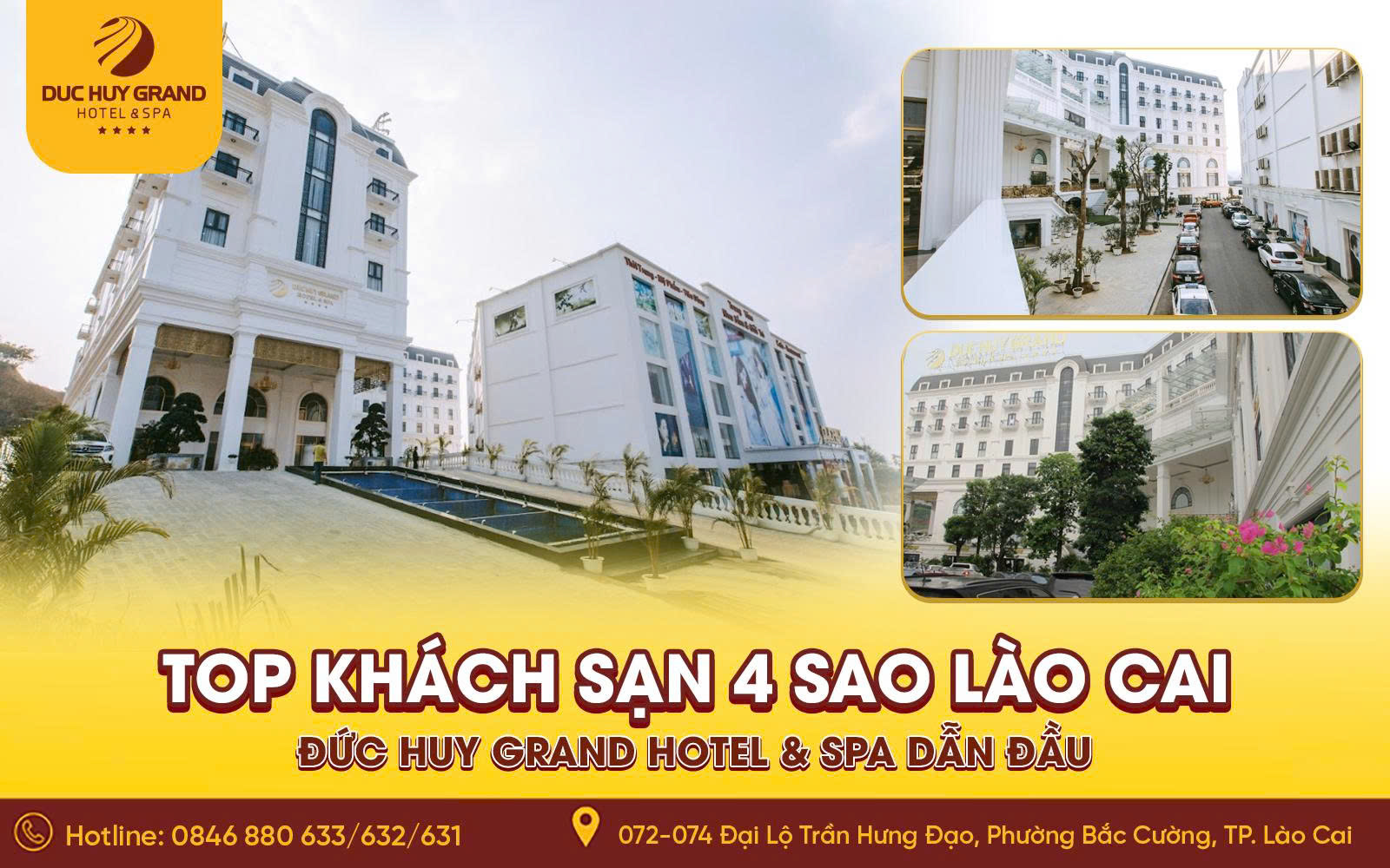 Top khách sạn 4 sao Lào Cai – Đức Huy Grand Hotel & Spa dẫn đầu