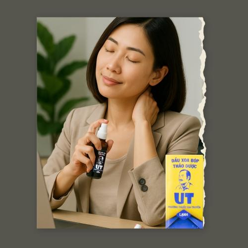 Dầu Xoa Bóp Thảo Dược UT (Lạnh) – Cứu Cánh Tức Thì Cho Dân Văn Phòng Nhức Mỏi