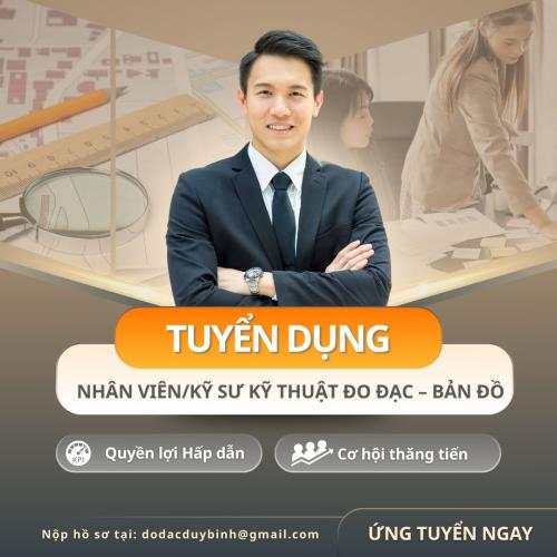 Tuyển Dụng Nhân Viên/Kỹ Sư Kỹ Thuật Đo Đạc Bản Đồ