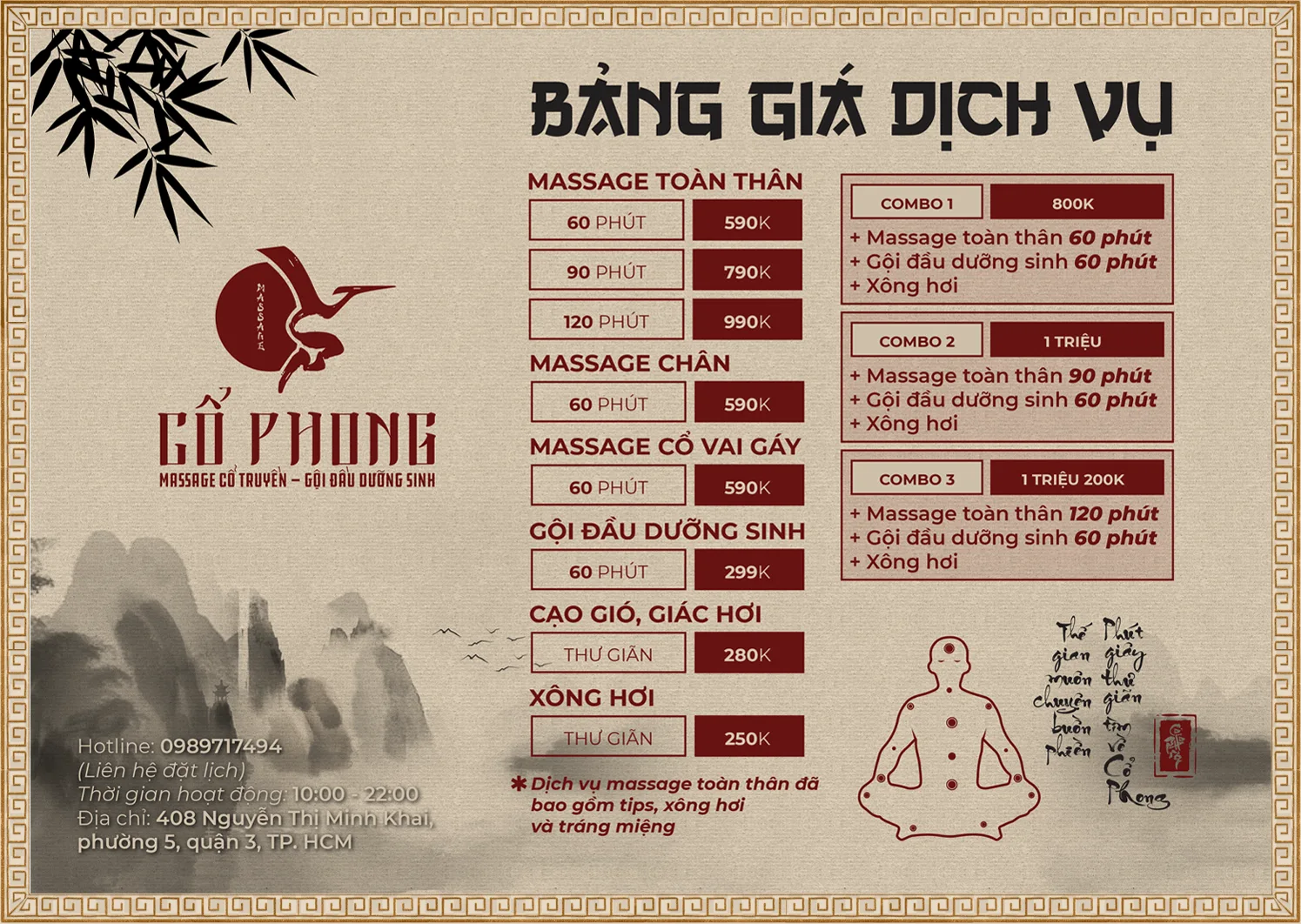 Bảng giá dịch vụ