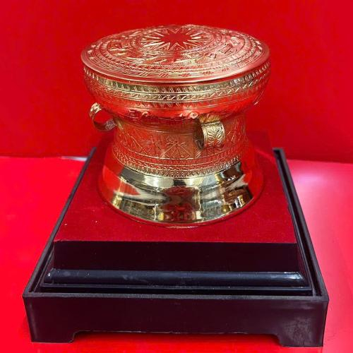 Trống Đồng Dát Vàng 24k Mặt Trống 25cm