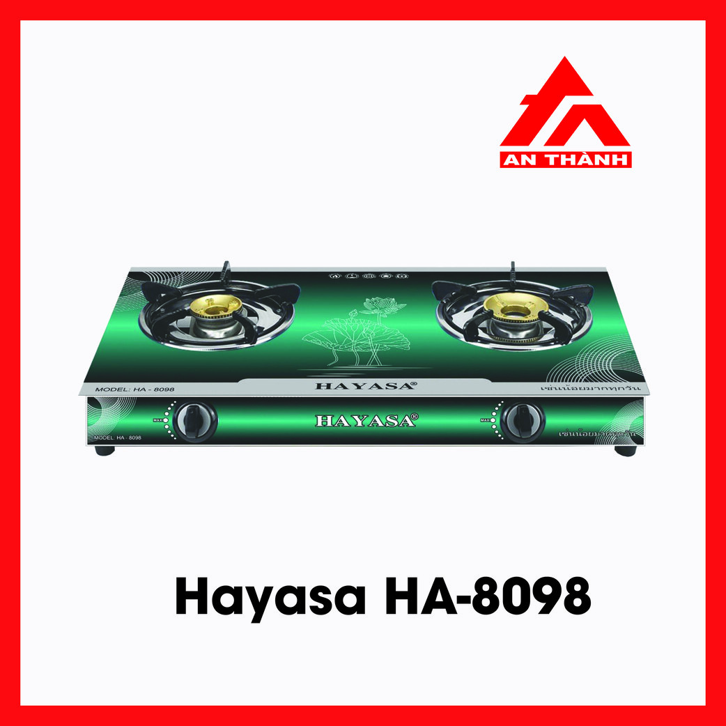 Bếp Gas Đôi Kiếng HAYASA HA-8098 – Sang trọng, bền bỉ, tiết kiệm Gas